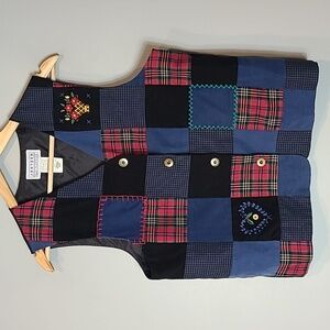 Vintage 90s Vest Size Medium Boho Hippie Western Country Farmhouse Patchwork